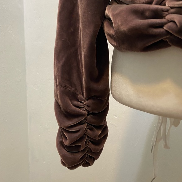 RARE☀️Vintage 100% Silk Crushed Velvet Romantic,Poet jacket with ruching.Size S - Picture 6 of 13